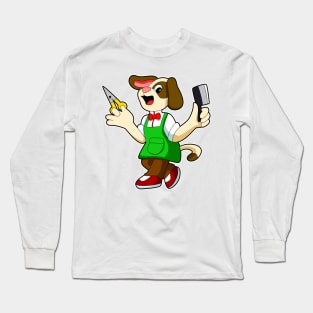 Dog as Hairdresser with Scissors & Comb Long Sleeve T-Shirt